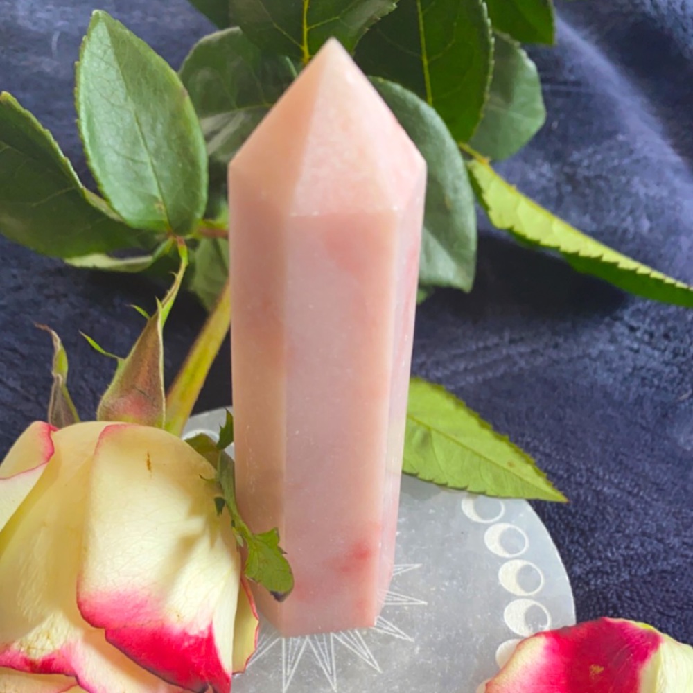 Milky Peruvian Pink Opal Obelisk